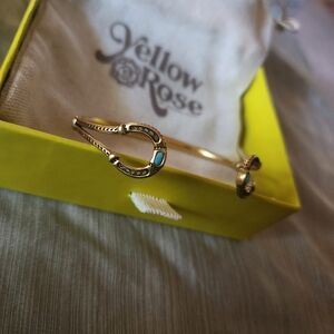 Kendra Scott Noble Vintage Gold Horseshoe Cuff Bracelet in Dark Teal Magnesite